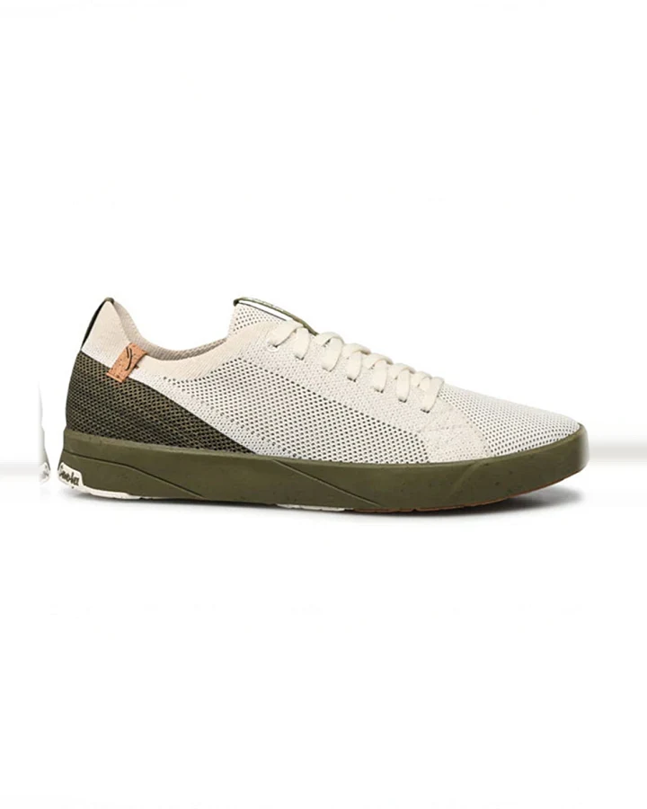 SAOLA Herren vegan Sneaker Cannon Knit 2.0 Weiß/Burnt Olive
