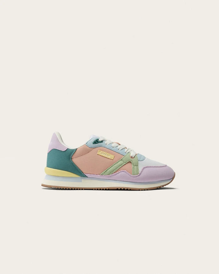 Odaje Damen vegan Sneaker Andrée Flieder/Ecru/Grün