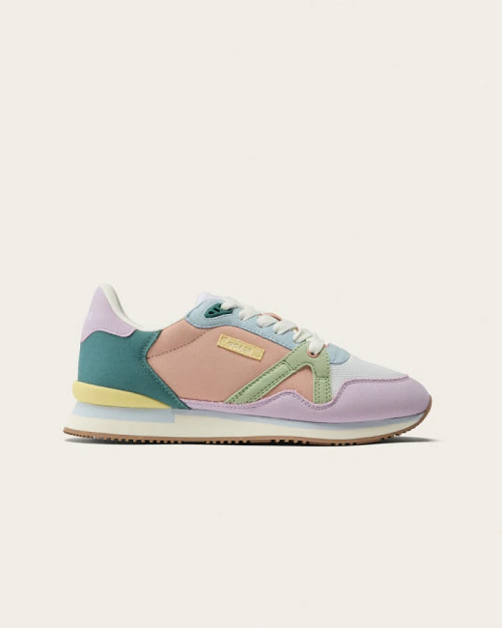Odaje Damen vegan Sneaker Andrée Flieder/Ecru/Grün