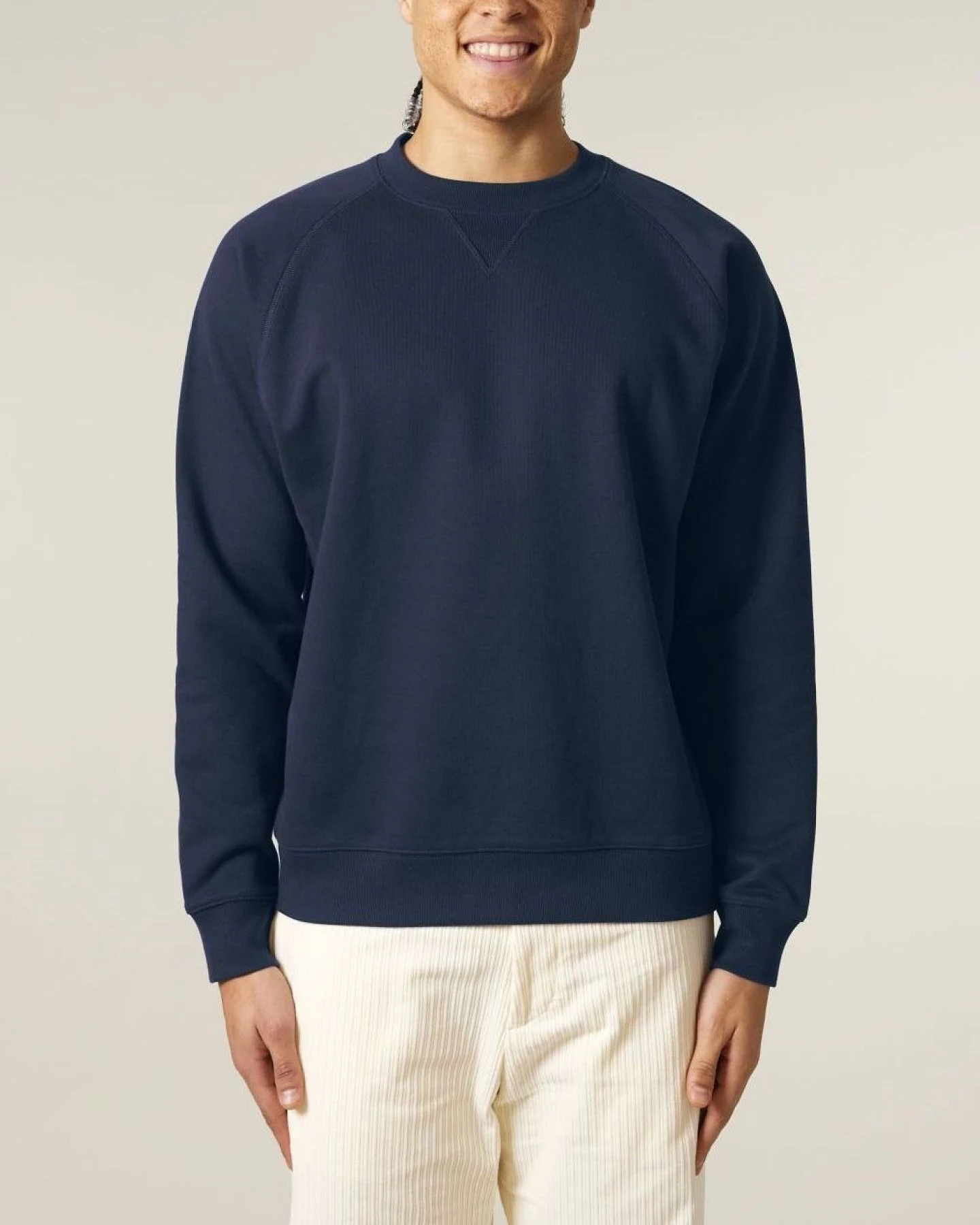 UNIPOLAR Herren vegan Pullover Raglan Knowles French Navy – Ansicht 2