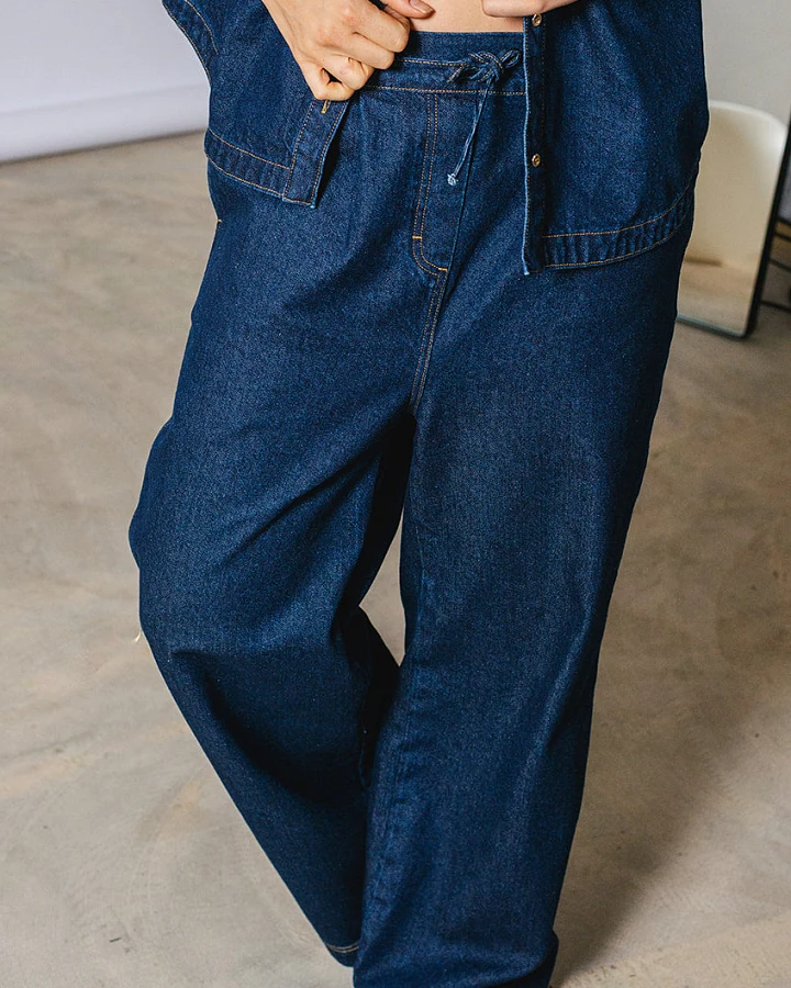 el.résidu Damen vegan Jeans Elena Dunkelblau