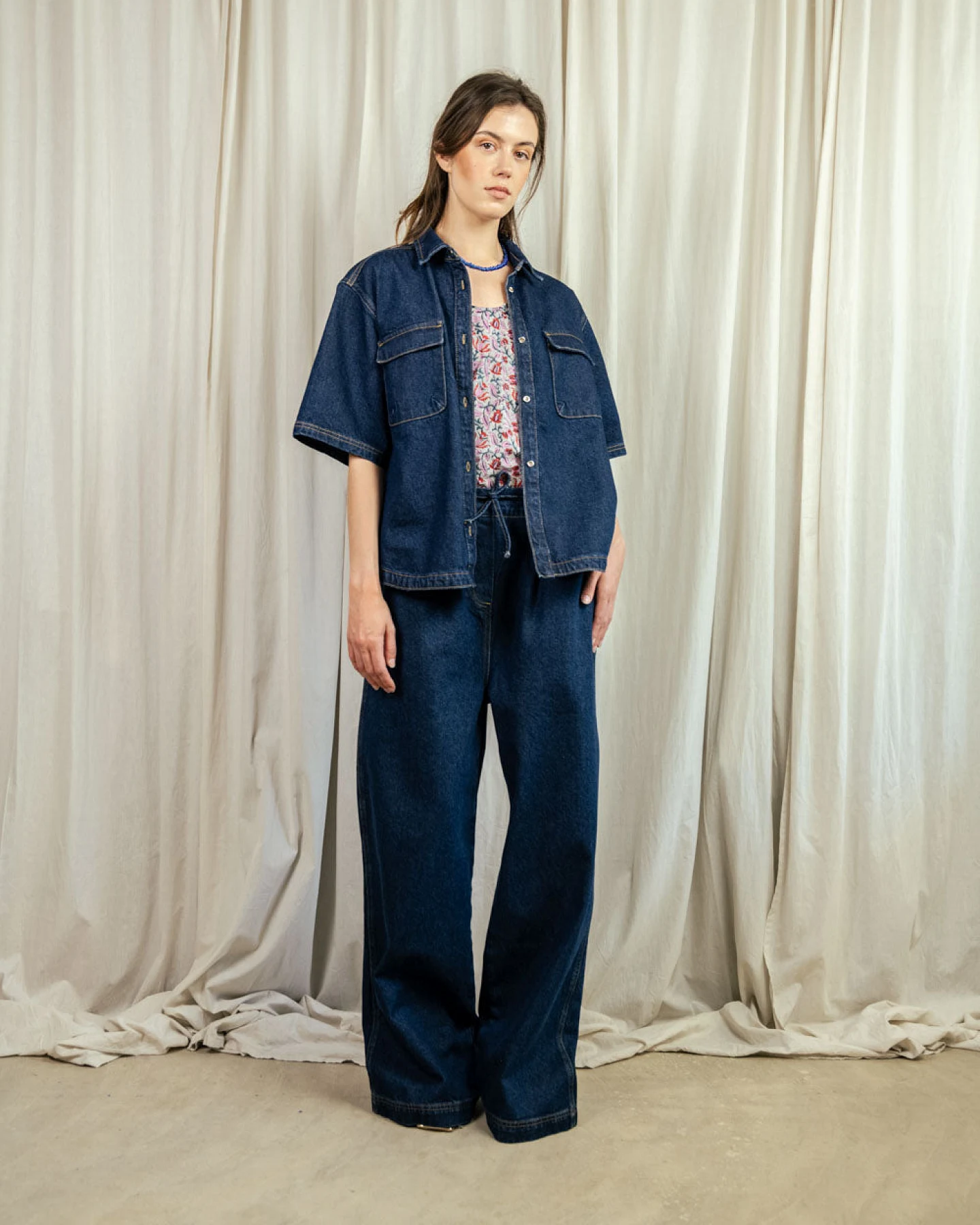 el.résidu Damen vegan Jeans Elena Dunkelblau – Ansicht 2