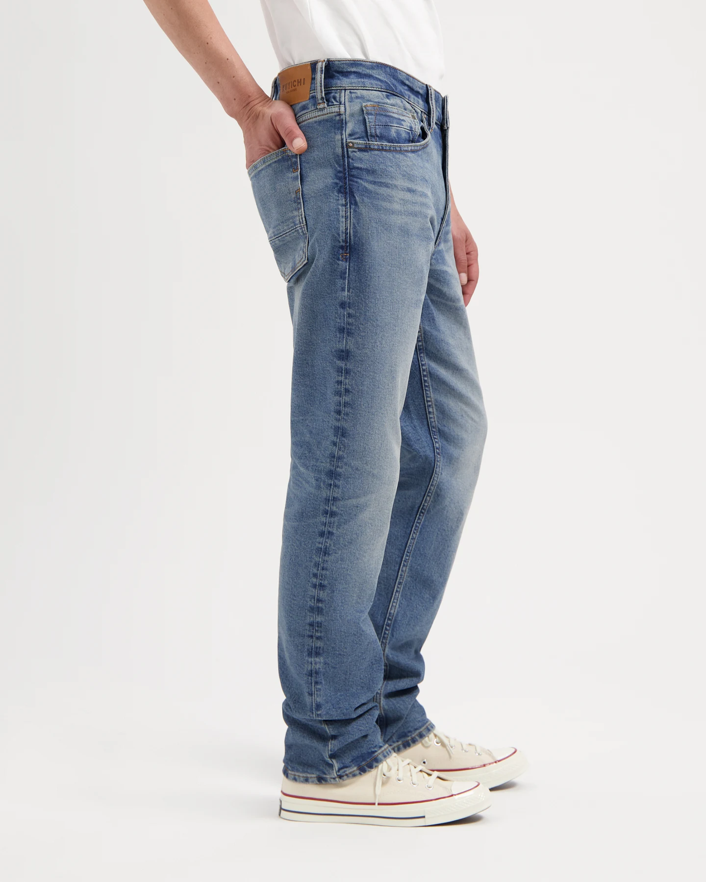 Kuyichi Herren vegan Jeans Scott Regular Midday Blau – Ansicht 2
