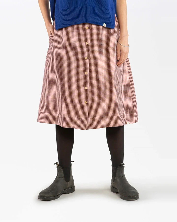 MATONA Damen vegan Midirock Heather Dunkelrot