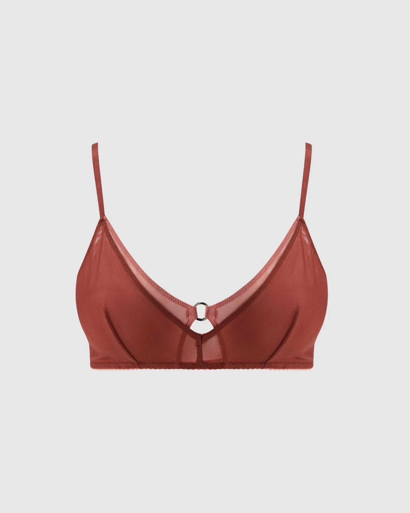 Understatement Damen vegan Bh Mesh Double Triangle Rost – Ansicht 2