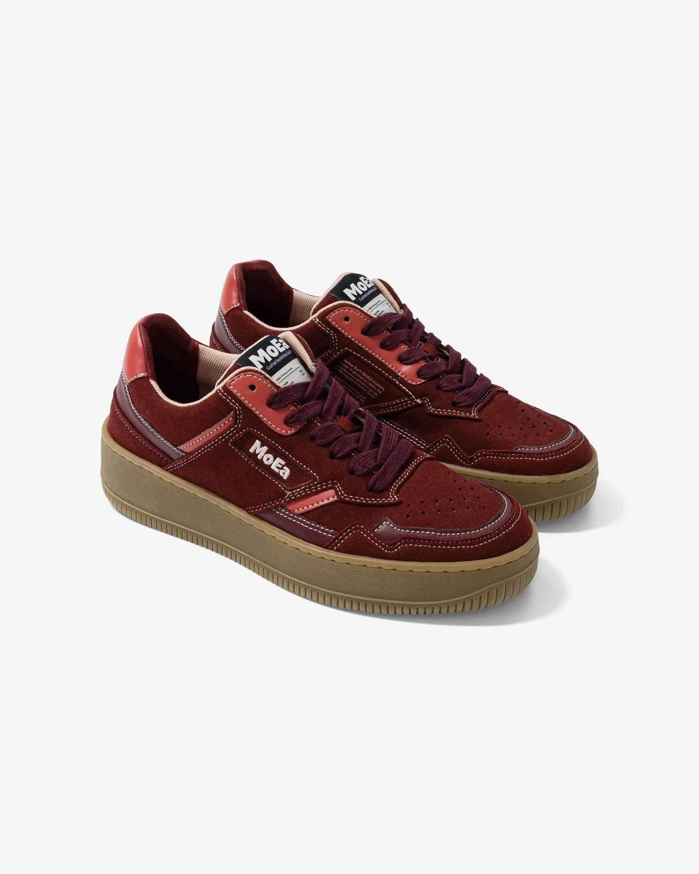 MoEa Herren vegan Sneaker Gen1 Grapes Vegan Suede Wine Dark Red – Ansicht 2