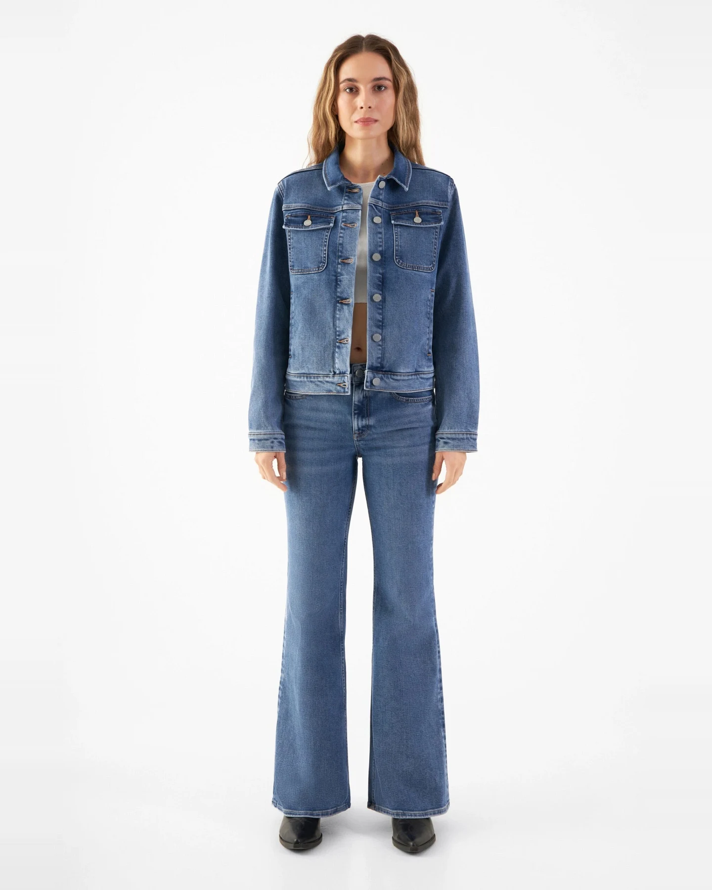 Dawn Damen vegan Jacke Denim Callisto Medium Blau – Ansicht 2