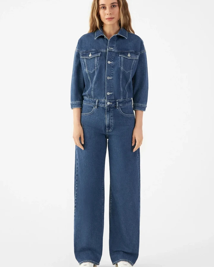Dawn Damen vegan Jumpsuit Ros Vintage Blau