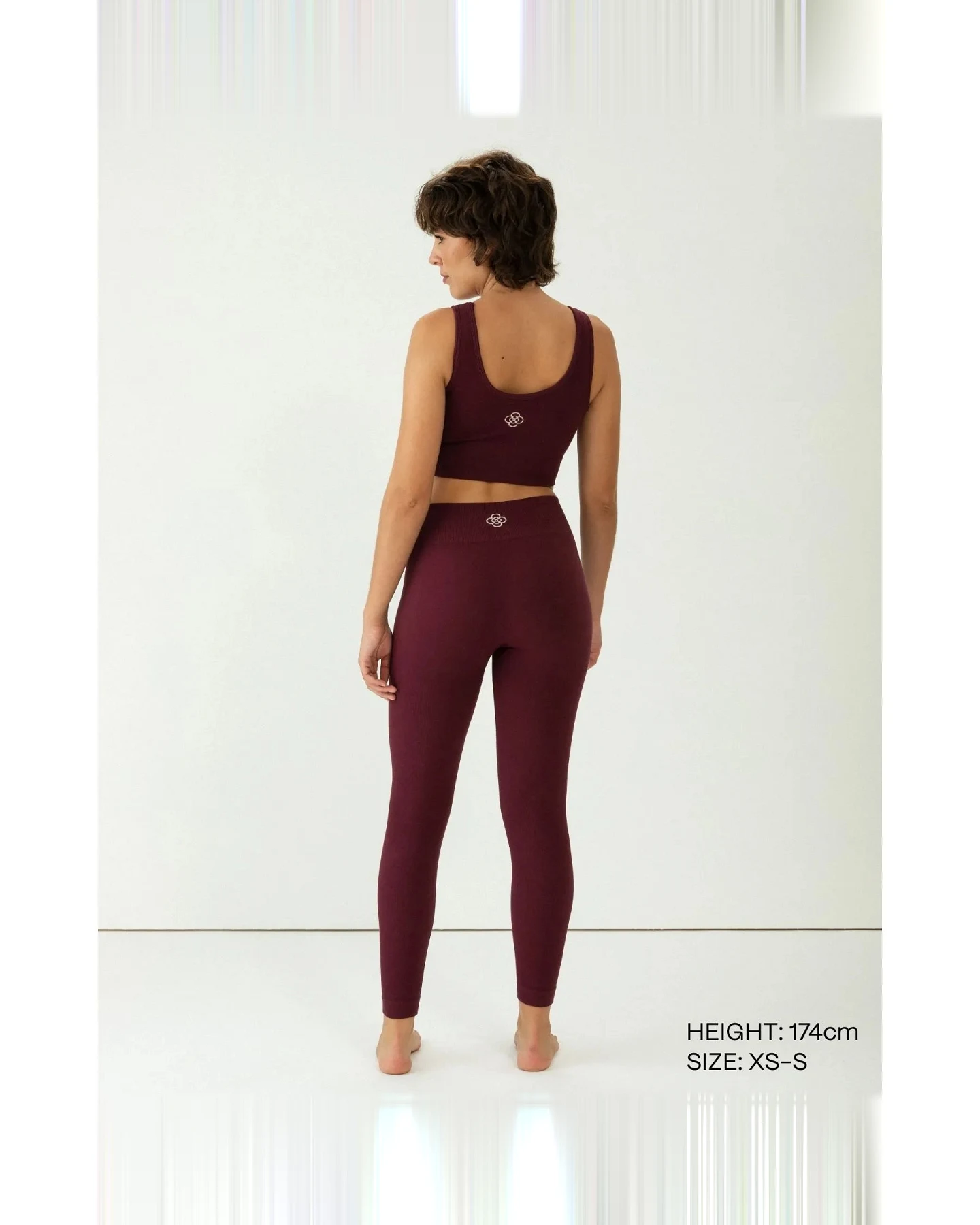 Clotsy Damen vegan Leggings Burgundy – Ansicht 2