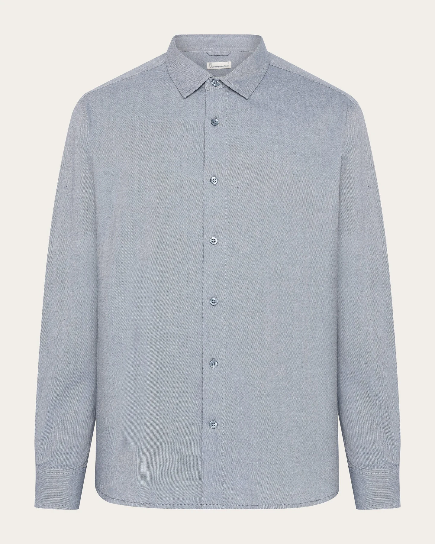 KnowledgeCotton Apparel Herren vegan Hemd Light Twill Vintage Indigo – Ansicht 2