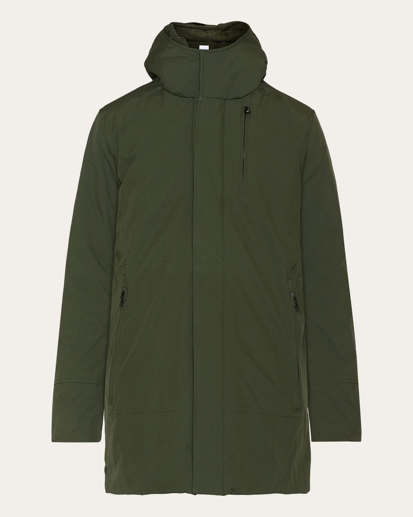 KnowledgeCotton Apparel Herren vegan Jacke Long Climate Shell Forrest Night Green – Ansicht 2