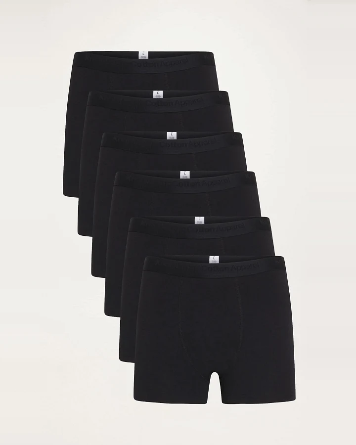 KnowledgeCotton Apparel Herren vegan Multipack 6x Boxershorts Black Jet
