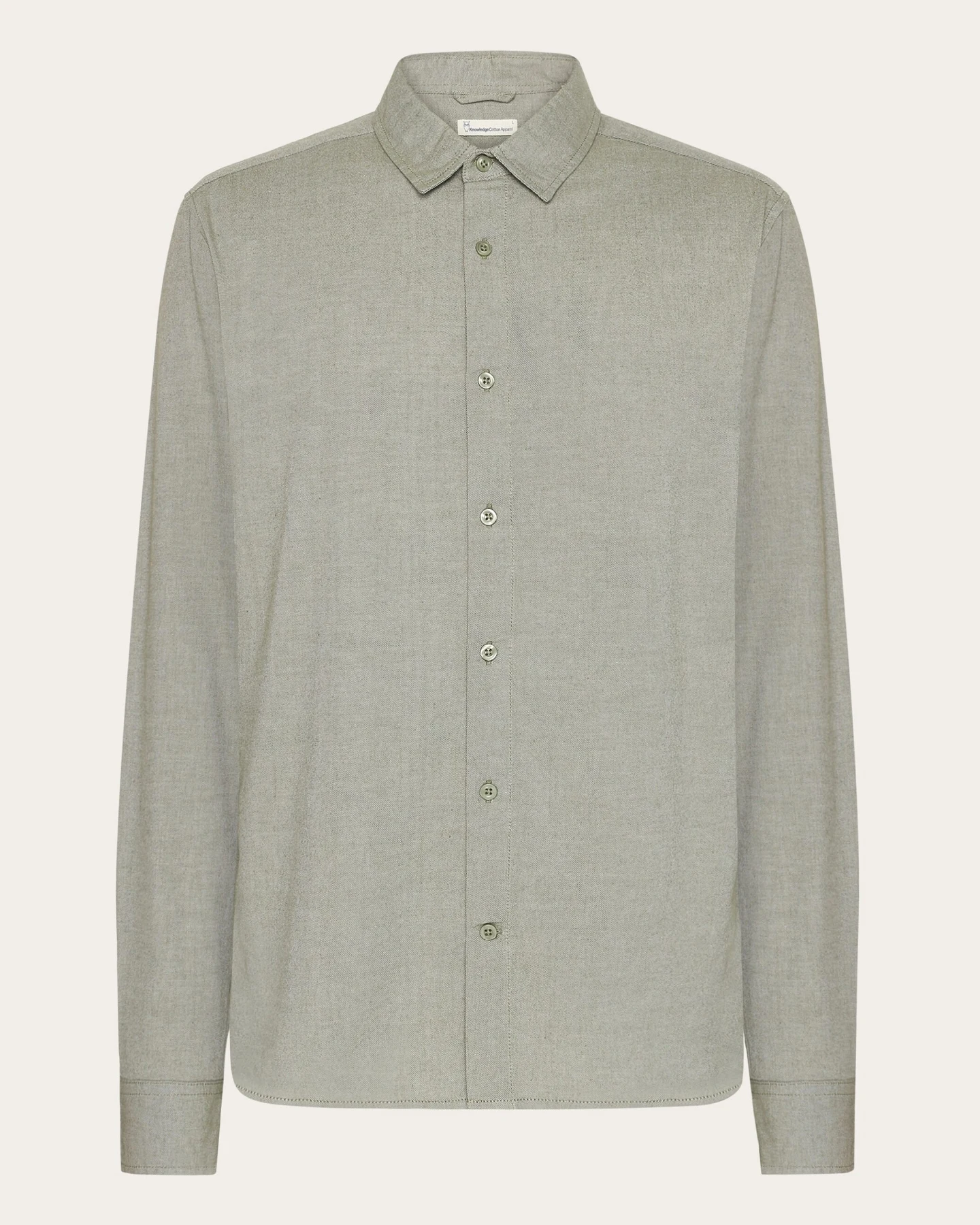 KnowledgeCotton Apparel Herren vegan Hemd Light Twill Burned Olive – Ansicht 2