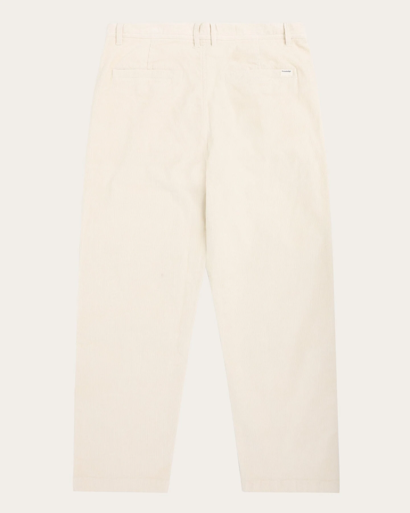 KnowledgeCotton Apparel Herren vegan Chino-Hose Flint Wide Corduroy Egret Weiß – Ansicht 2