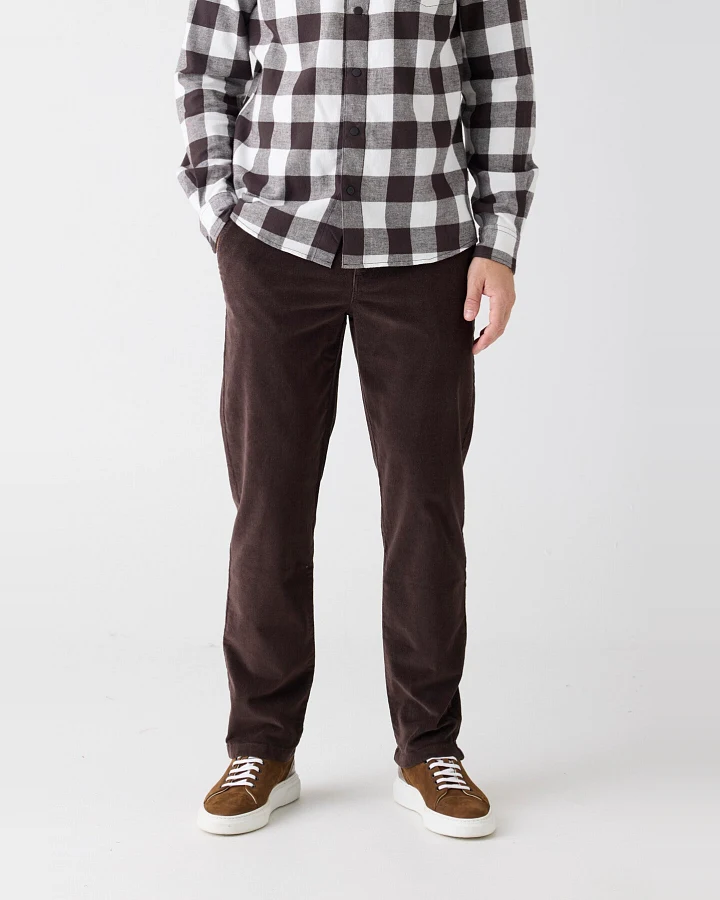 KnowledgeCotton Apparel Herren vegan Hose Corduroy Chuck Regular Chocolate Torte