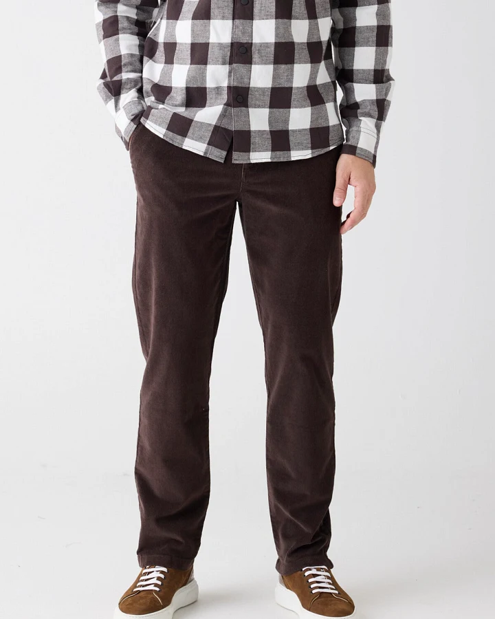 KnowledgeCotton Apparel Herren vegan Hose Corduroy Chuck Regular Chocolate Torte
