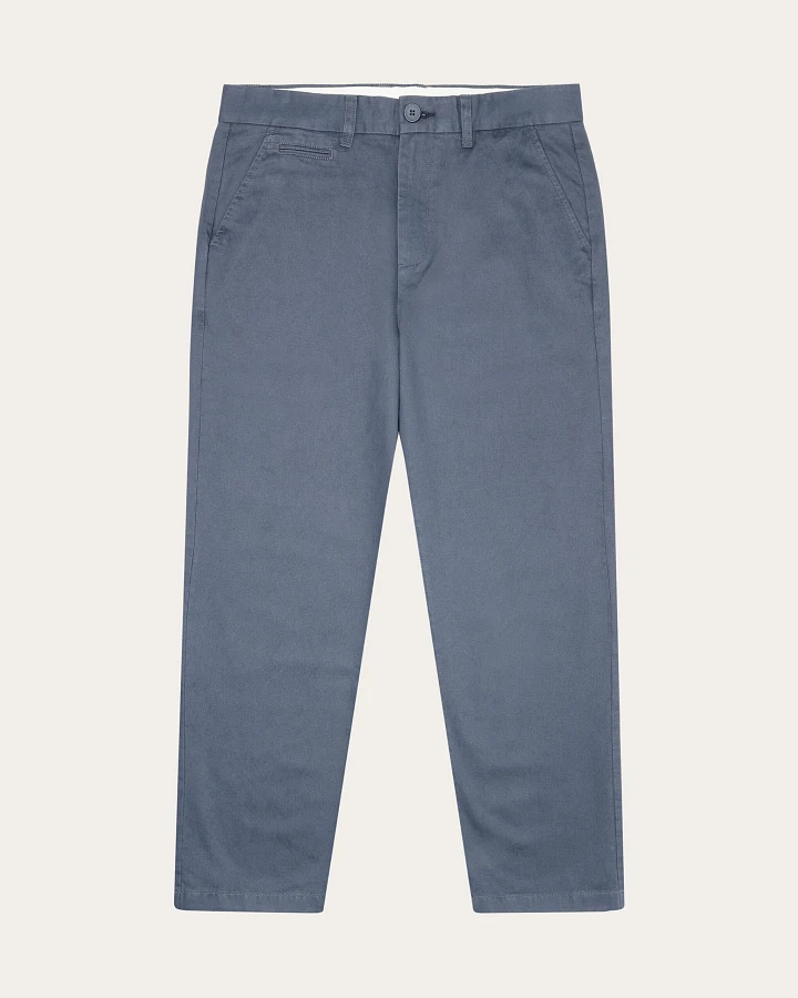 KnowledgeCotton Apparel Herren vegan Chino-Hose Weit Flint Vintage Indigo
