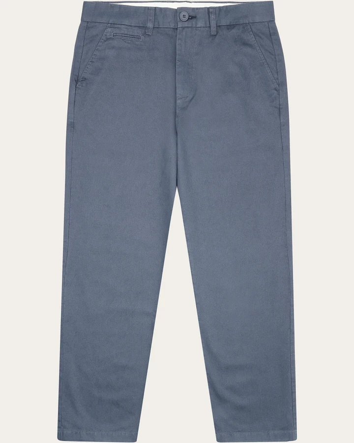 KnowledgeCotton Apparel Herren vegan Chino-Hose Weit Flint Vintage Indigo