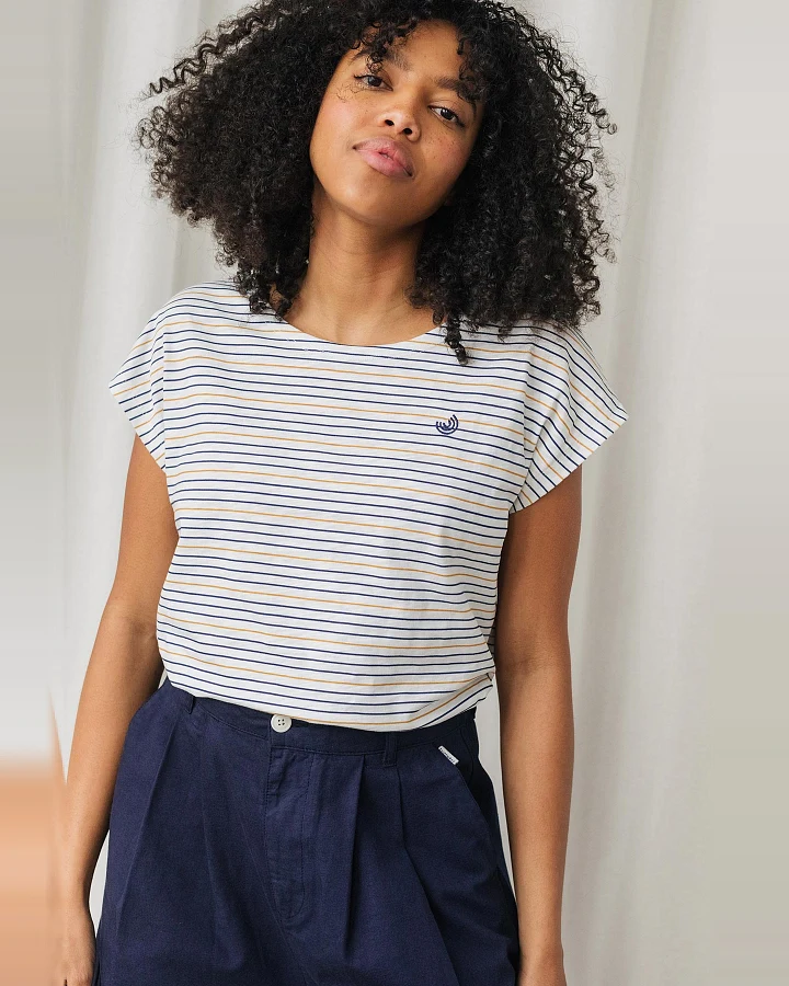 TWOTHIRDS Damen vegan T-Shirt Evia Thin Stripes