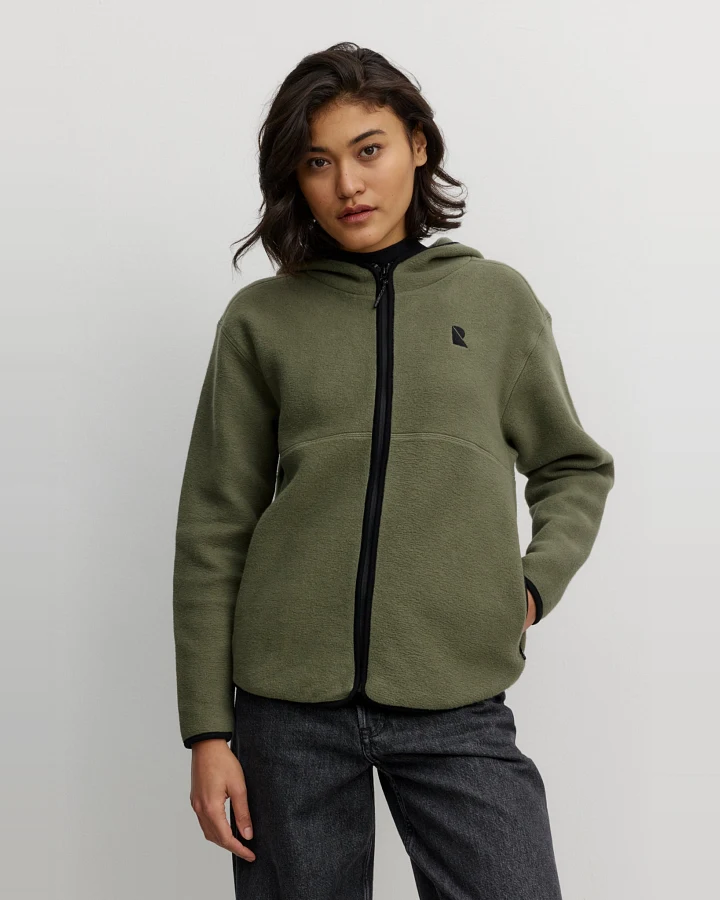 Recolution Damen vegan Kapuzenjacke Althenia Dark Khaki