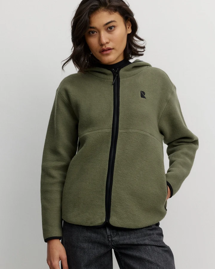 Recolution Damen vegan Kapuzenjacke Althenia Dark Khaki