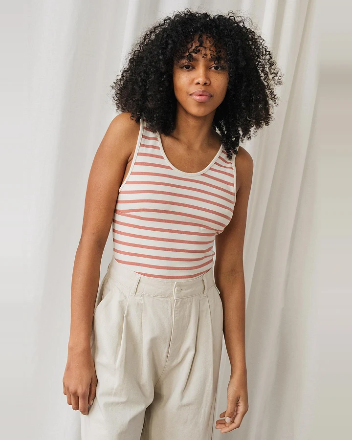 TWOTHIRDS Damen vegan Bodysuit Boko Rosa Streifen Pink