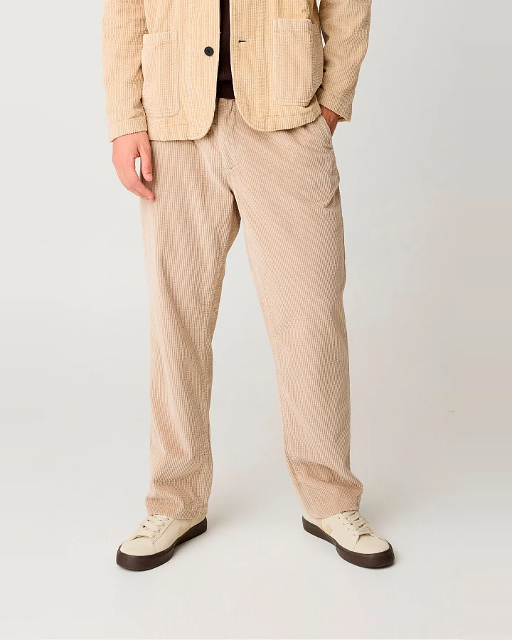 KnowledgeCotton Apparel Herren vegan Hose Corduroy Fig Comfort Light Feather Gray