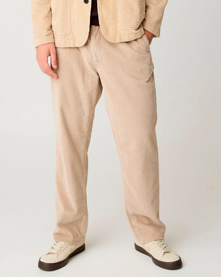 KnowledgeCotton Apparel Herren vegan Hose Corduroy Fig Comfort Light Feather Gray