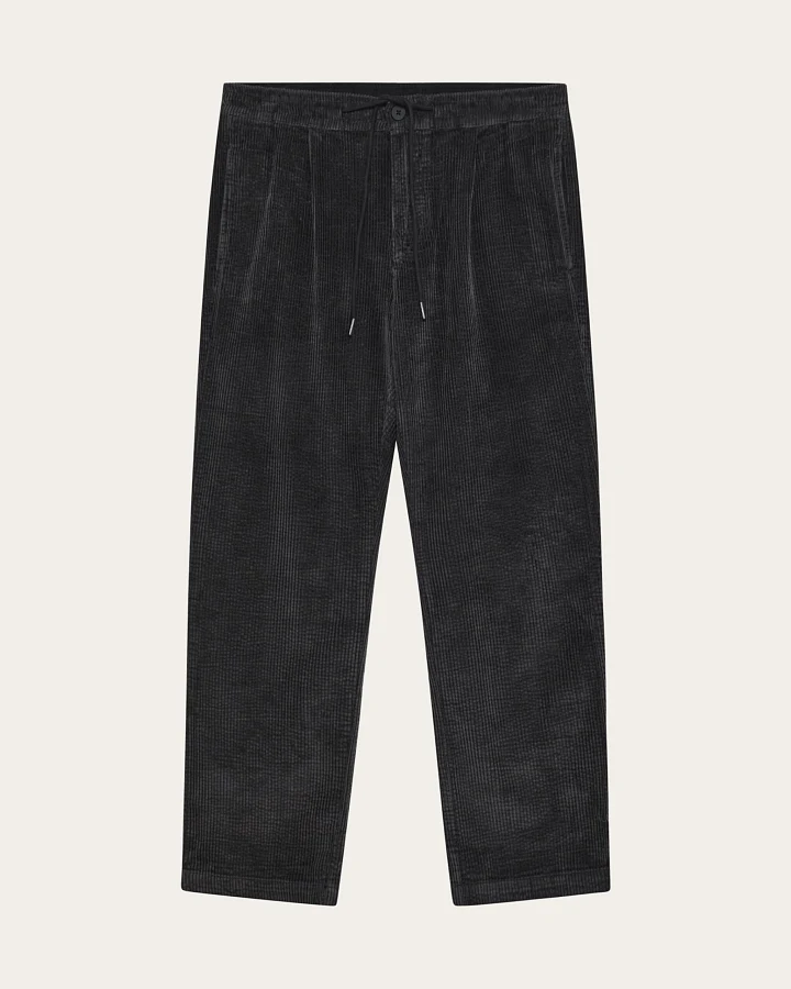 KnowledgeCotton Apparel Herren vegan Hose Corduroy Fig Comfort Schwarz Jet