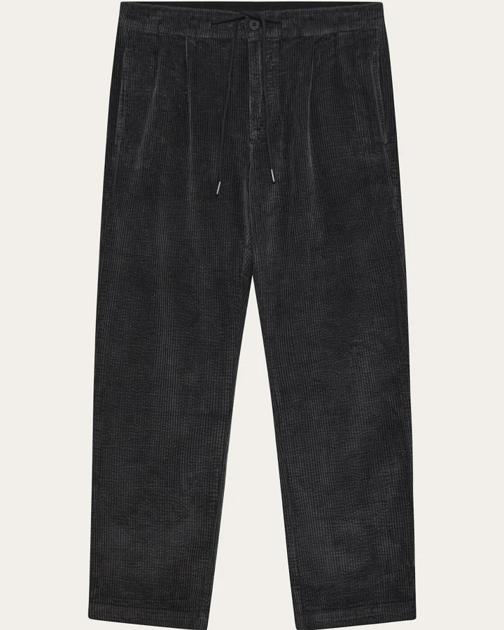 KnowledgeCotton Apparel Herren vegan Hose Corduroy Fig Comfort Schwarz Jet