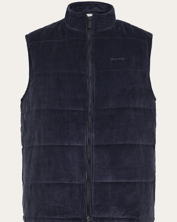 KnowledgeCotton Apparel Herren vegan Weste Corduroy Night Sky