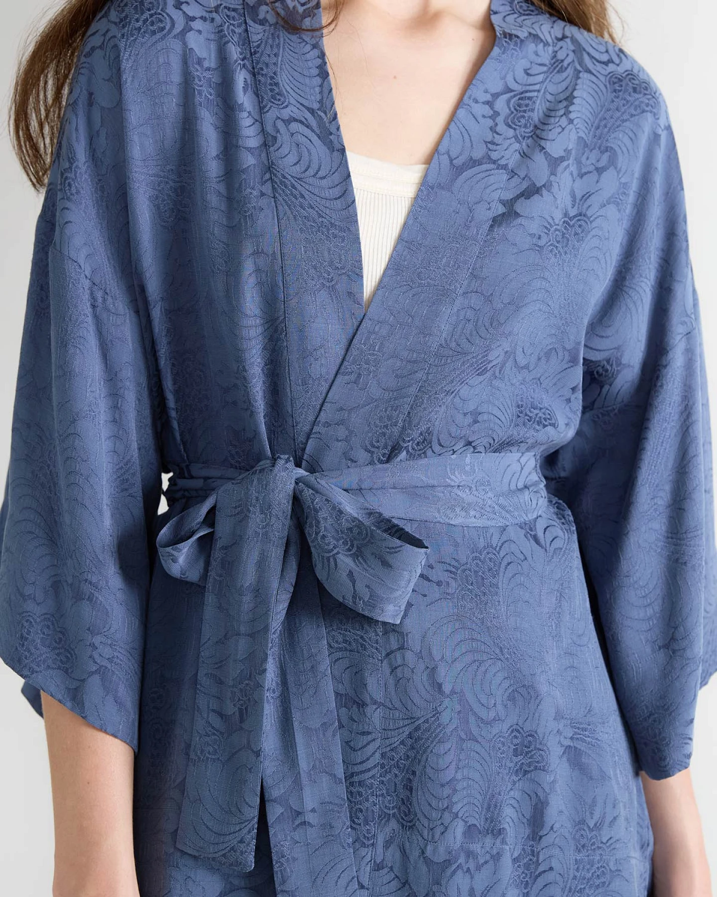 Yahmo Damen vegan Kimono Gerda Zen Indigo – Ansicht 2