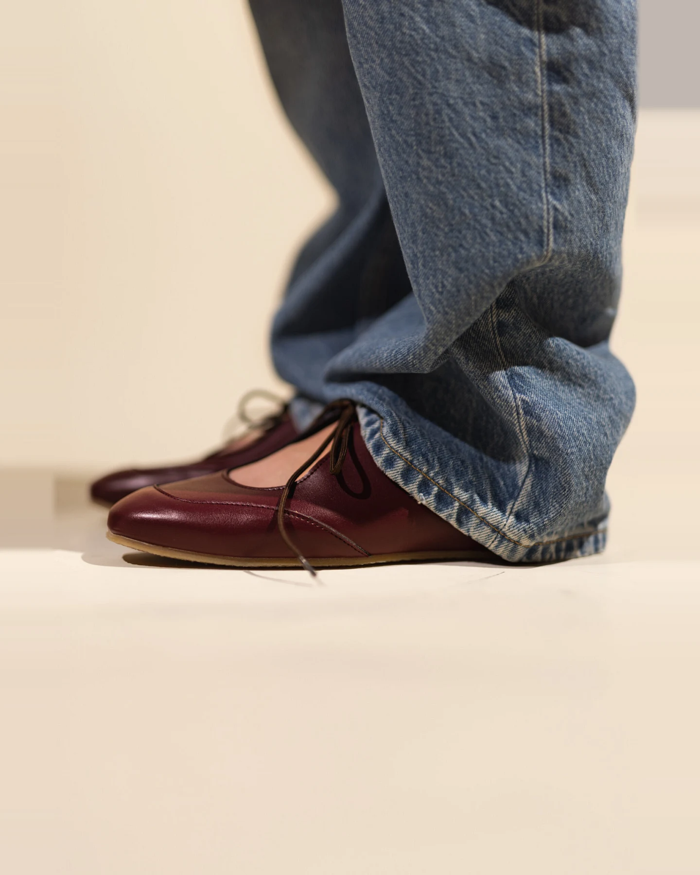 AGAZI Damen vegan Ballerina Flats Louise Burgundy – Ansicht 2