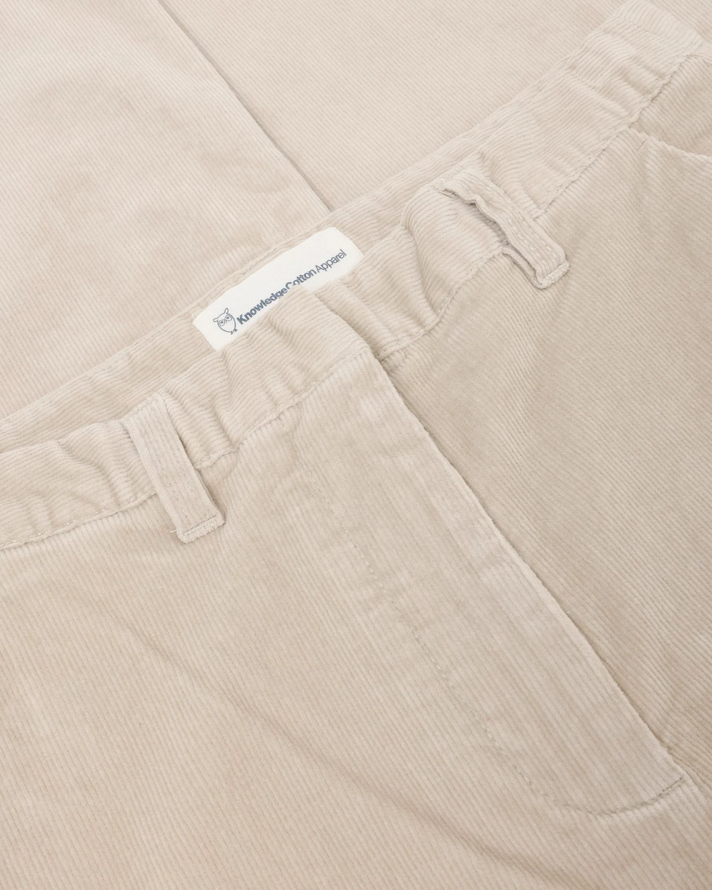 KnowledgeCotton Apparel Damen vegan Hose Bora Wide Cord Hell Federgrau – Ansicht 2