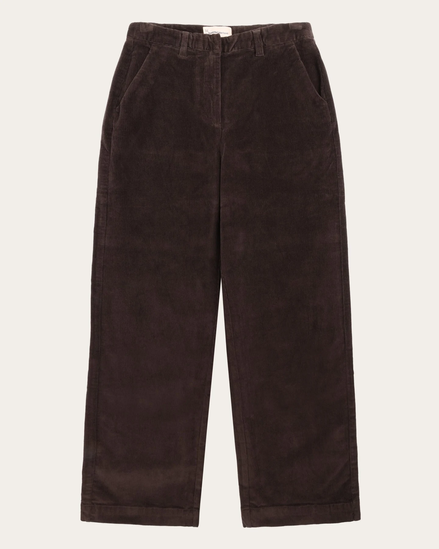 KnowledgeCotton Apparel Damen vegan Hose Bora Wide Corduroy Chocolate Torte – Ansicht 2