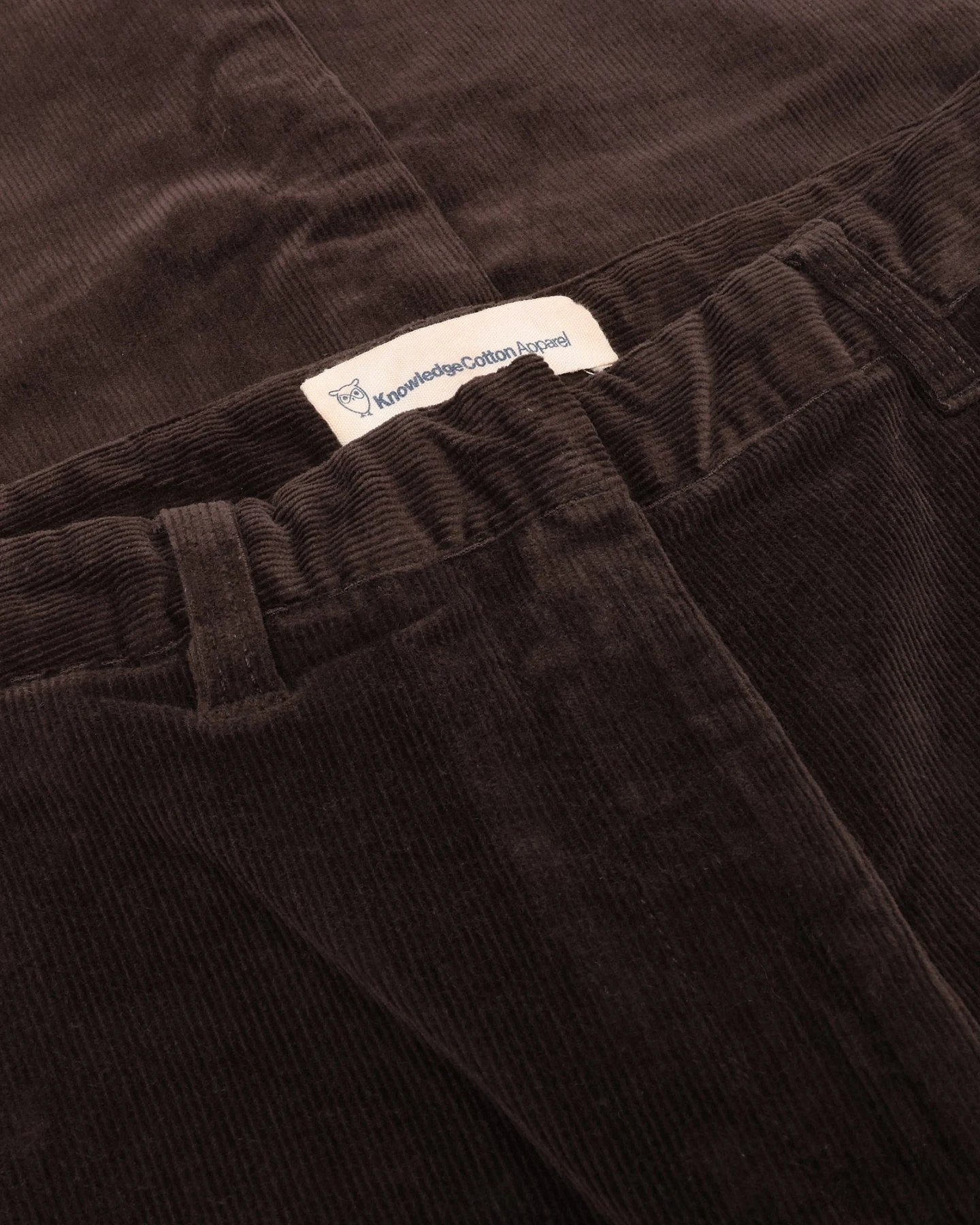 KnowledgeCotton Apparel Damen vegan Cordhose Bora Wide Chocolate Torte – Ansicht 2