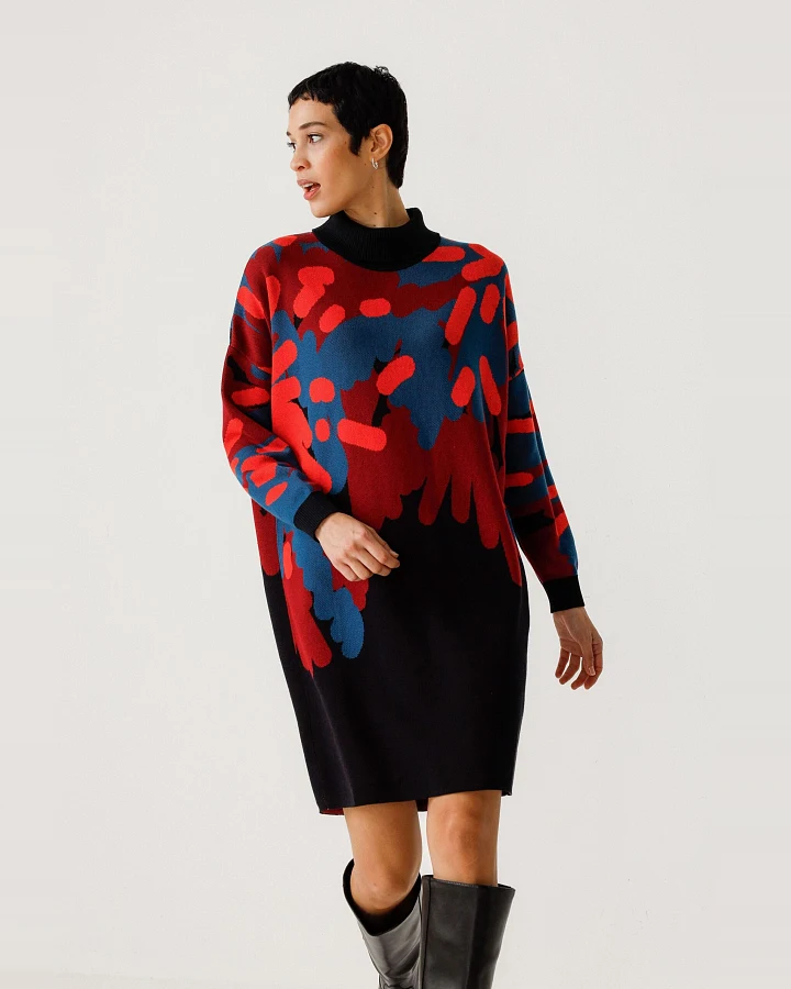 SKFK Damen vegan Kleid Haira Mehrfarbig