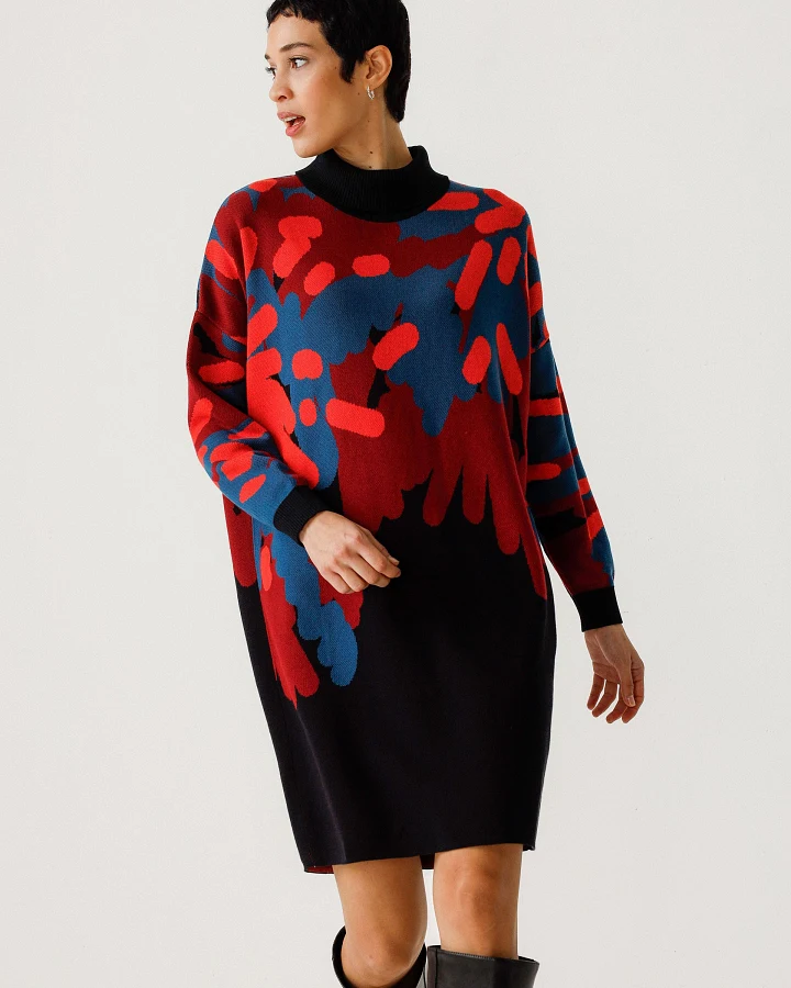 SKFK Damen vegan Kleid Haira Mehrfarbig