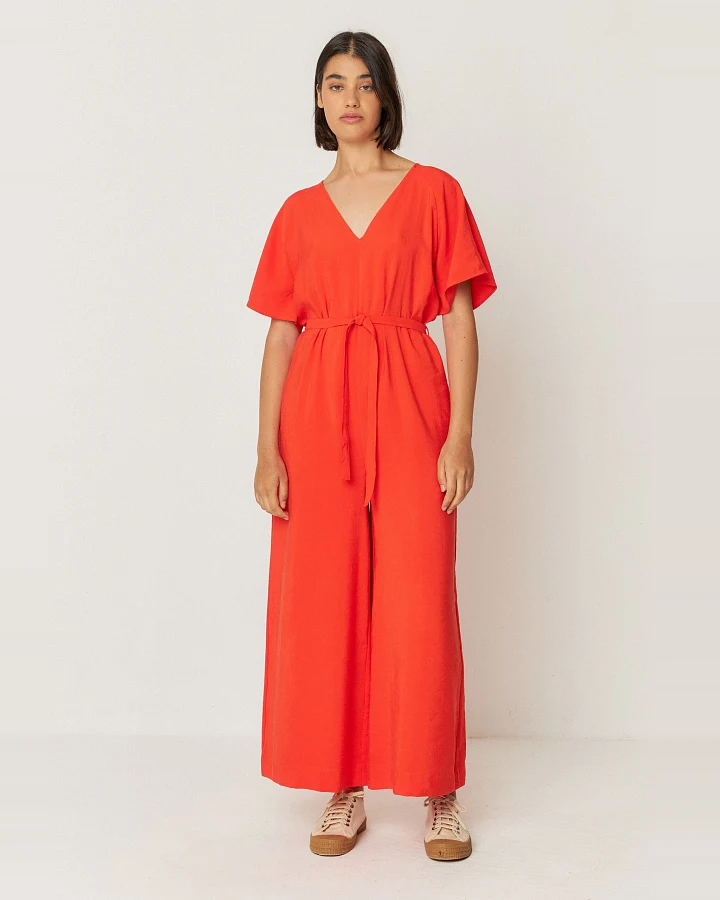SKFK Damen vegan Jumpsuit Kaie Rot
