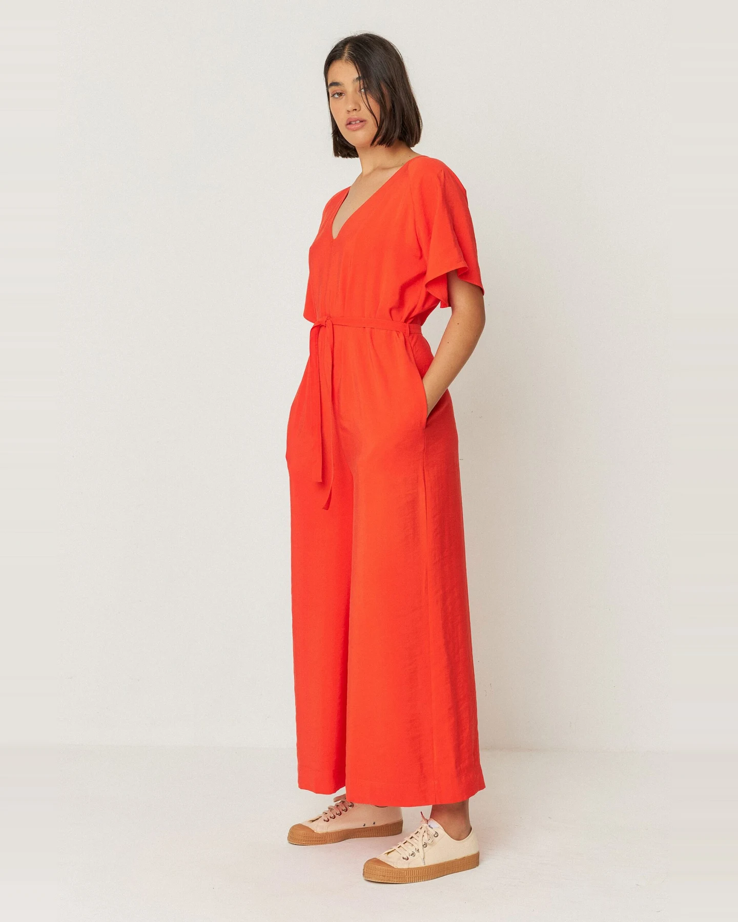 SKFK Damen vegan Jumpsuit Kaie Rot – Ansicht 2