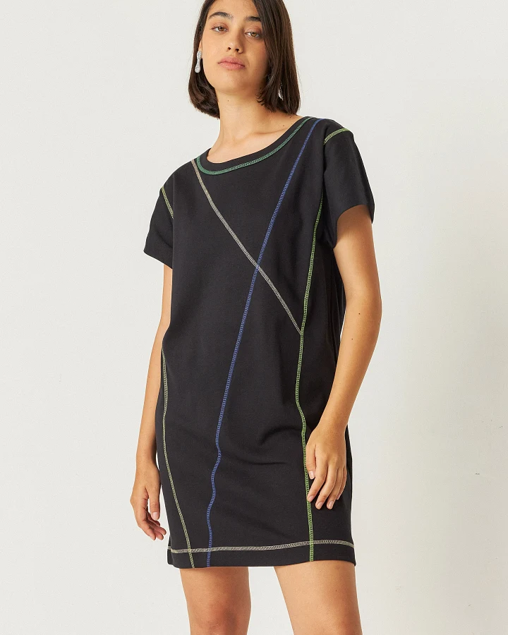 SKFK Damen vegan Kleid Kalare Schwarz