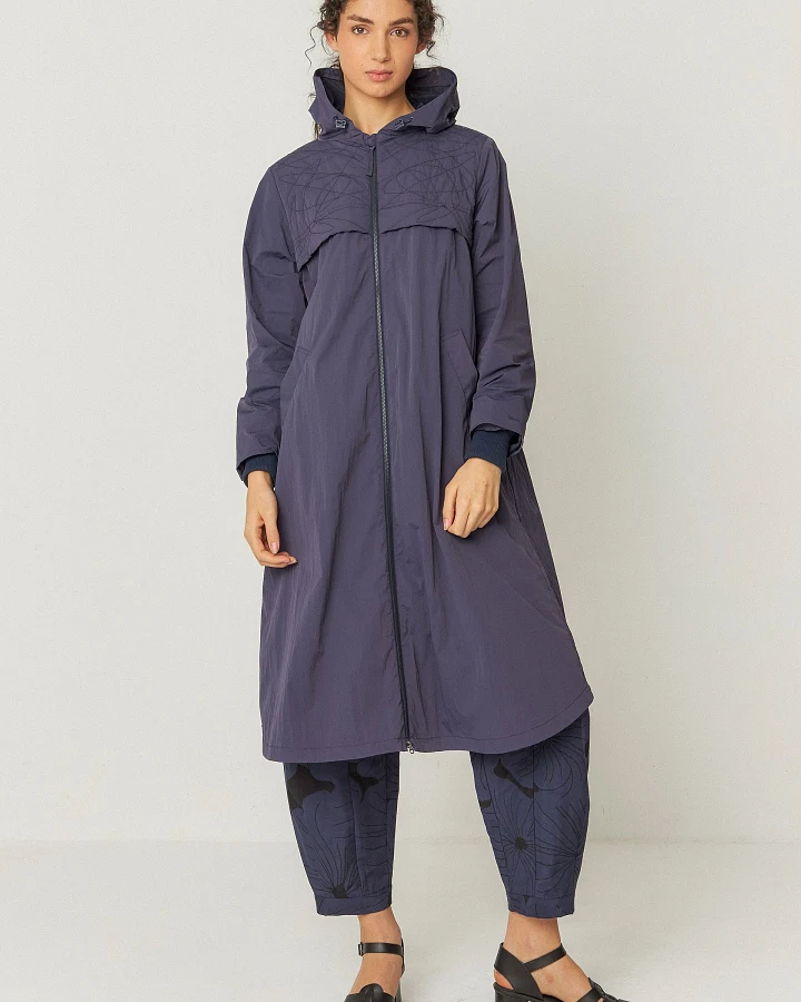 SKFK Damen vegan Regenmantel Ixone Marineblau