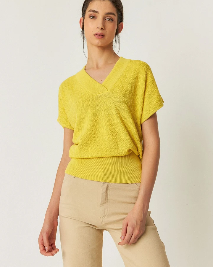 SKFK Damen vegan T-Shirt Garazi Gelb