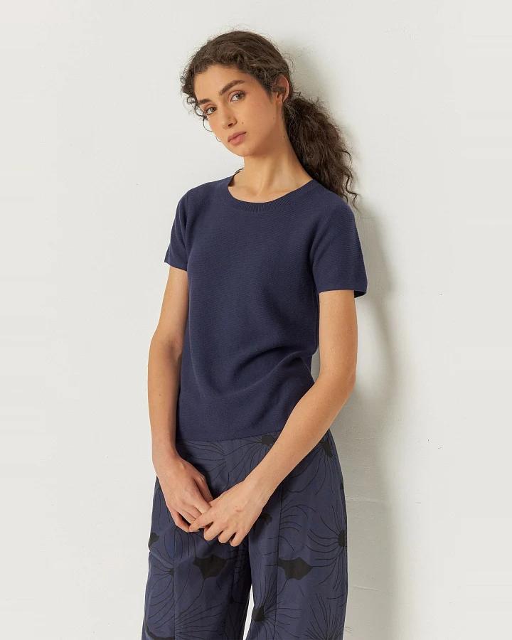 SKFK Damen vegan T-Shirt Bidari Marineblau