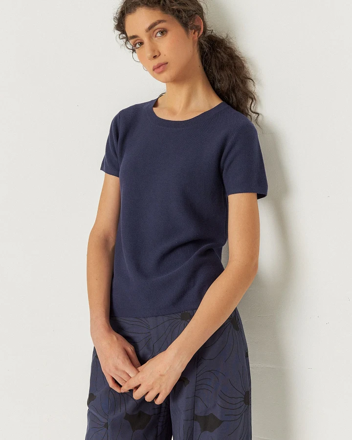 SKFK Damen vegan T-Shirt Bidari Marineblau