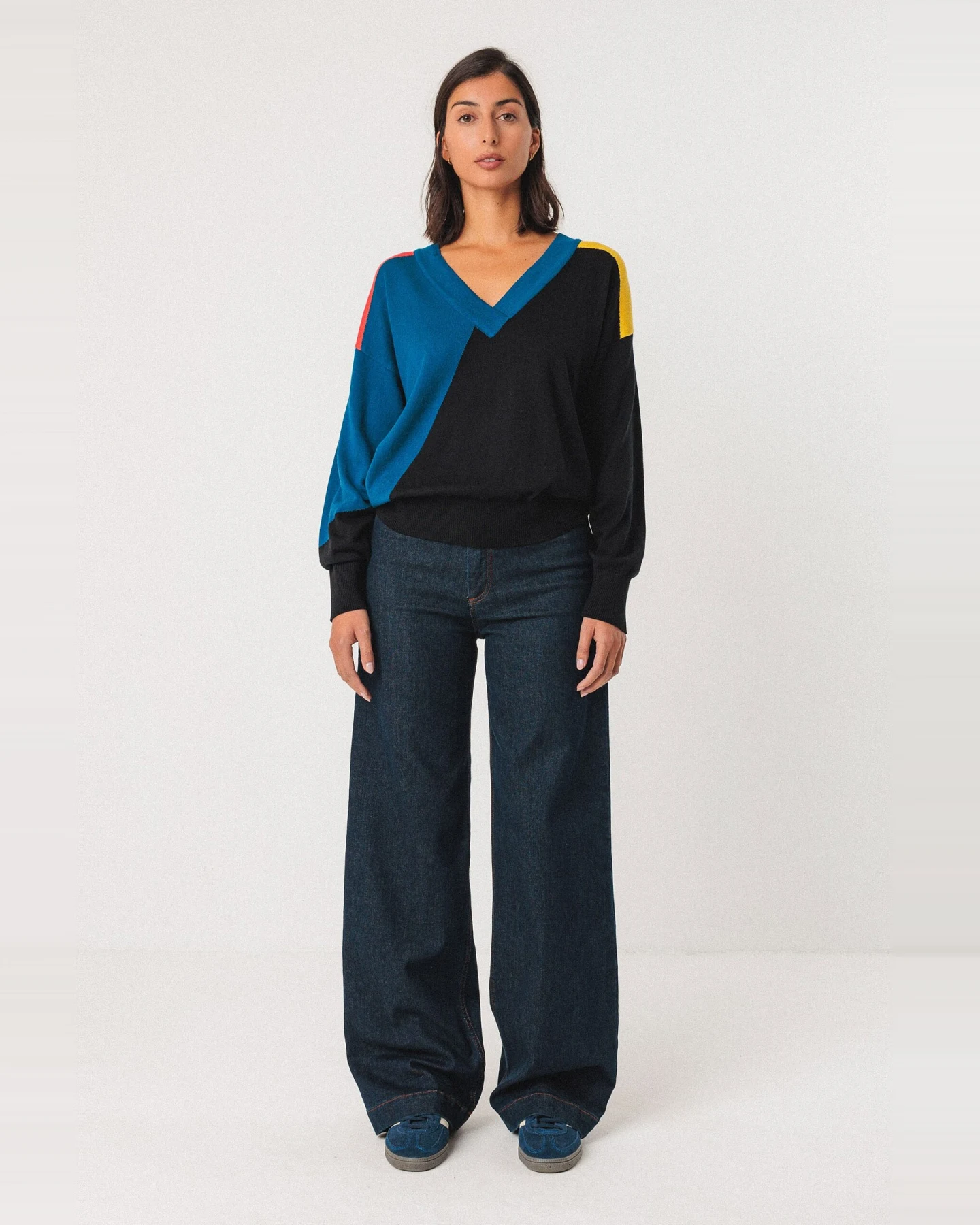 SKFK Damen vegan Pullover Adriana Mehrfarbig – Ansicht 2
