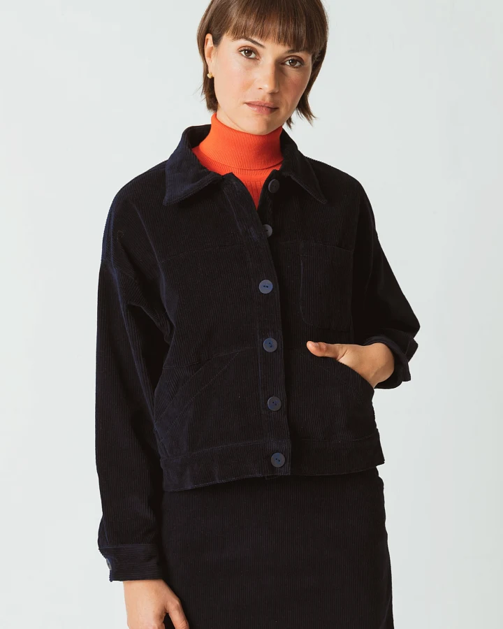 SKFK Damen vegan Jacke Zohargi Marineblau
