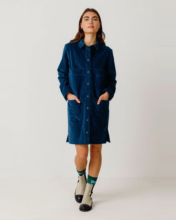 SKFK Damen vegan Hemdkleid Gaila Blau