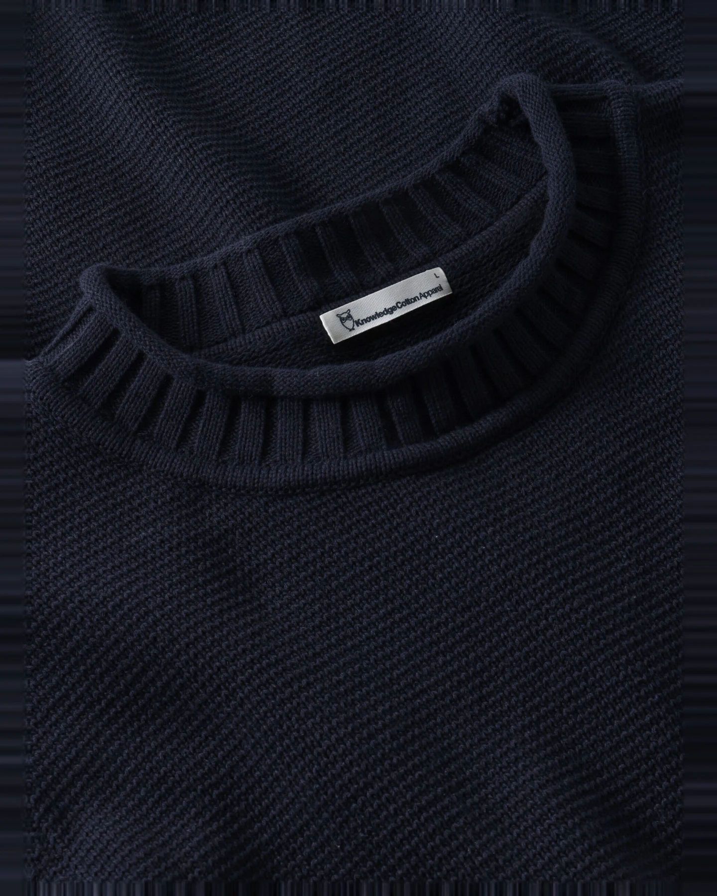 KnowledgeCotton Apparel Herren vegan Pullover Herren Rundhalsausschnitt Night Sky Navy – Ansicht 2