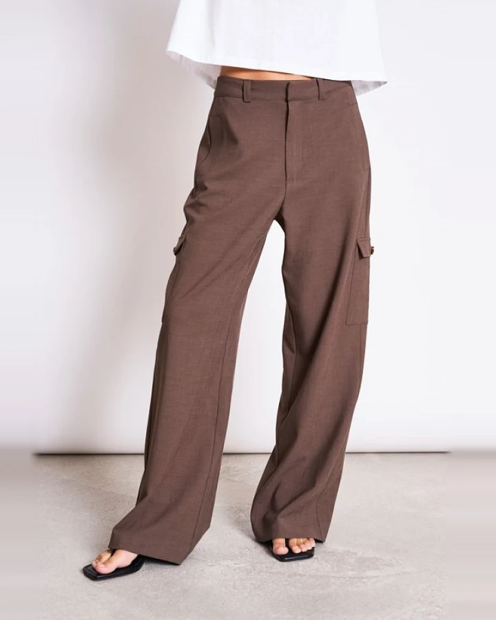 JAN 'N JUNE Damen vegan Cargohose Fano Lehm Braun